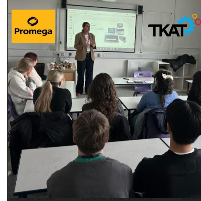 Promega, a global leader in biotechnology and molecular biology, deliver career talks to 91Դȫ pupils