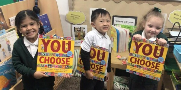 Free copy of Pippa Goodhart's "You Choose" to every child starting reception class!