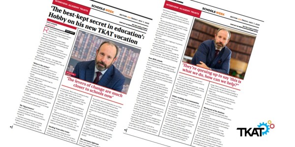 TKAT's new CEO Russell Hobby CBE is interviewed in Schools Week